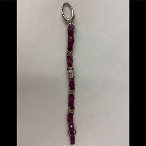 Henri Bendel leather and silvertone bracelet GUC